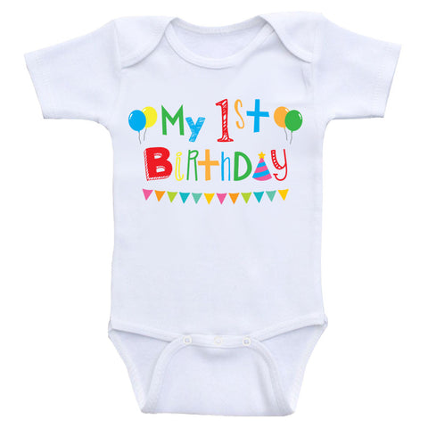 First Birthday Baby Clothes "My 1st Birthday" Cute Birthday Baby Bodysuits
