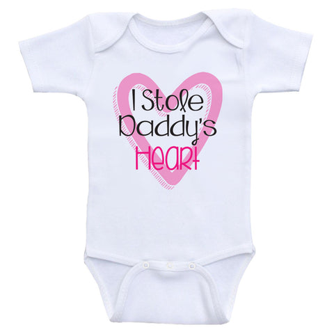 One-Piece Baby Girl Shirts "I Stole Daddy's Heart" Baby Girl Clothes