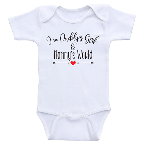 Baby Girl Clothes "I'm Daddy's Girl and Mommy's World" Cute Baby Girl Bodysuits