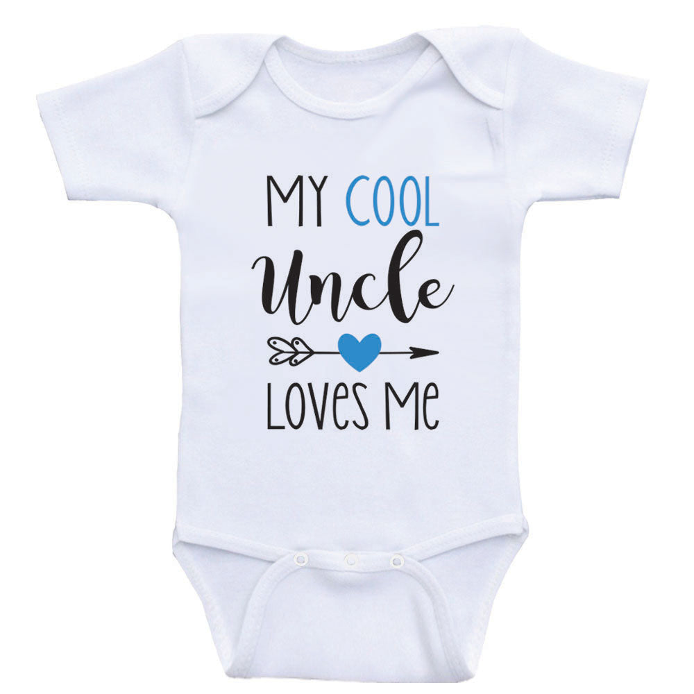 Uncle Baby Clothes "My Cool Uncle Loves Me" Funny Unisex Baby Bodysuits