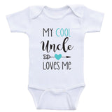 Uncle Baby Clothes "My Cool Uncle Loves Me" Funny Unisex Baby Bodysuits