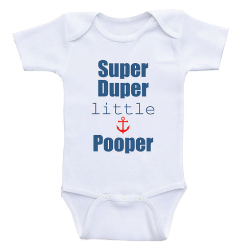 Baby Boy Clothes "Super Duper Little Pooper" Funny Baby Bodysuits For Boys