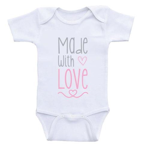 Baby Onesies "Made With Love" Cute Baby Clothes Bodysuits