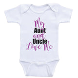Aunt Uncle Baby Onesies "My Aunt and Uncle Love Me" Unisex Newborn Baby Clothes