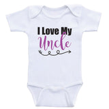 Uncle Baby Shirts "I Love My Uncle" Unisex Newborn Baby Clothes