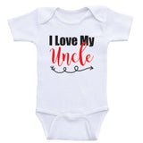 Uncle Baby Shirts "I Love My Uncle" Unisex Newborn Baby Clothes