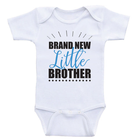 Baby Brother Shirts "Brand New Little Brother" Baby Boy One Piece Shirt